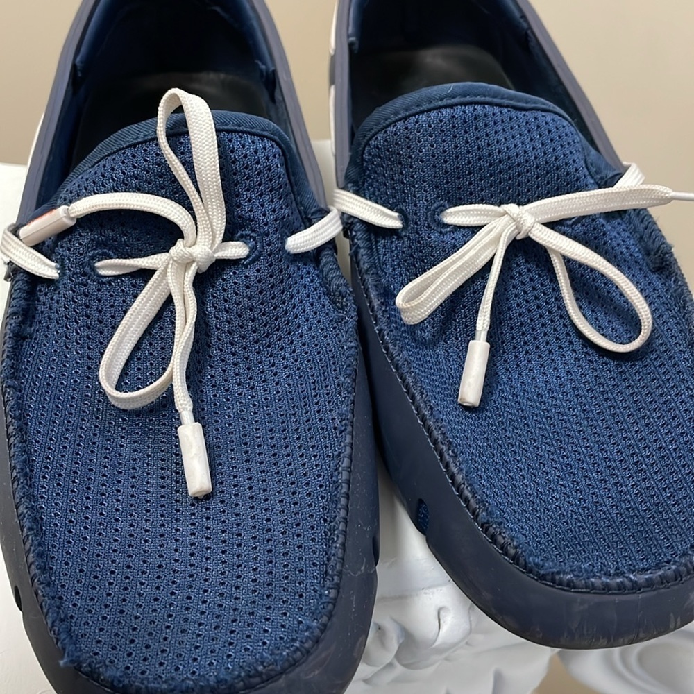 Swims - Slip On Braided Lace Loafer Casual Waterproof Shoes - Blue - 7 - Picture 9 of 10